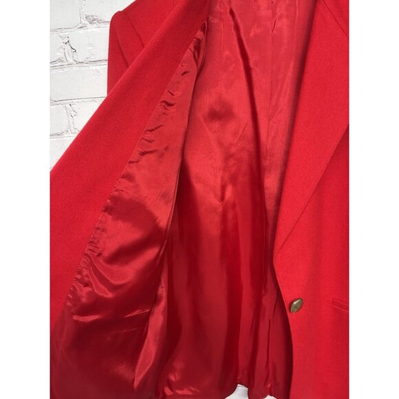 Vtg Cross Country Fashions Red Wool Christmas Holiday Party Blazer Sz 12 - Picture 9 of 13
